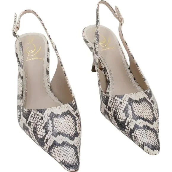 Sam Edelman Bianka Snakeskin Slingback Pointed Toe Heels US 8M EU 38.5 - Picture 1 of 6